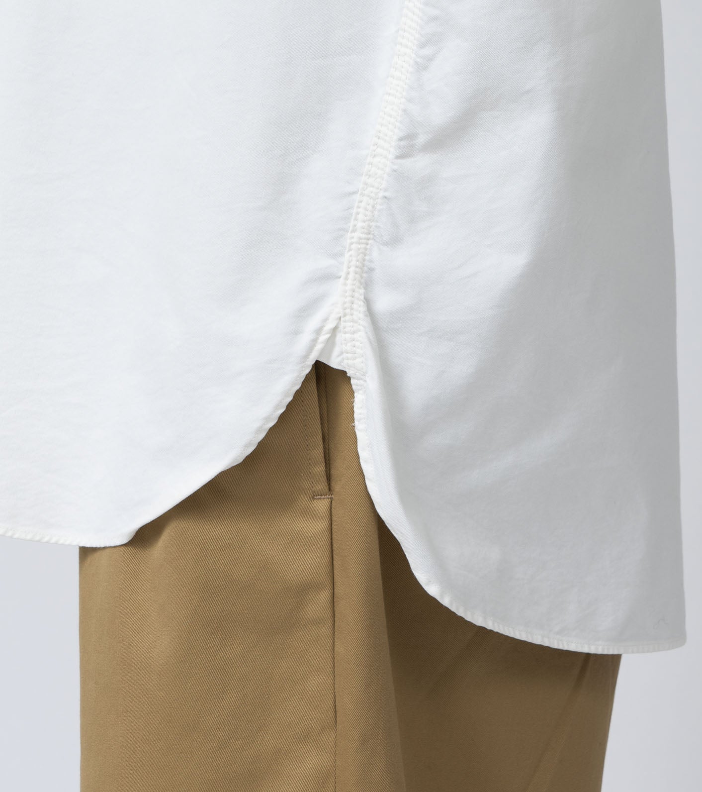 Nanamica BUTTON DOWN WIND SHIRT-WHITE