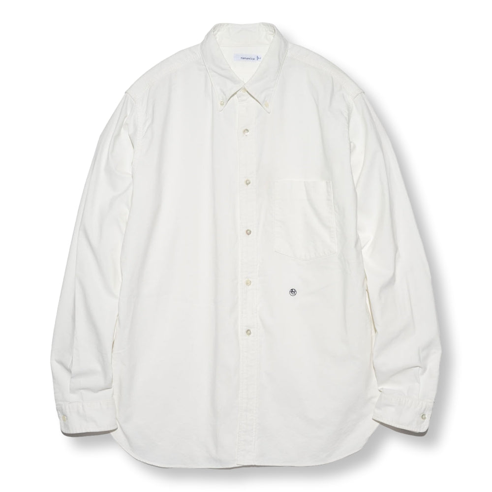 Nanamica BUTTON DOWN WIND SHIRT-WHITE