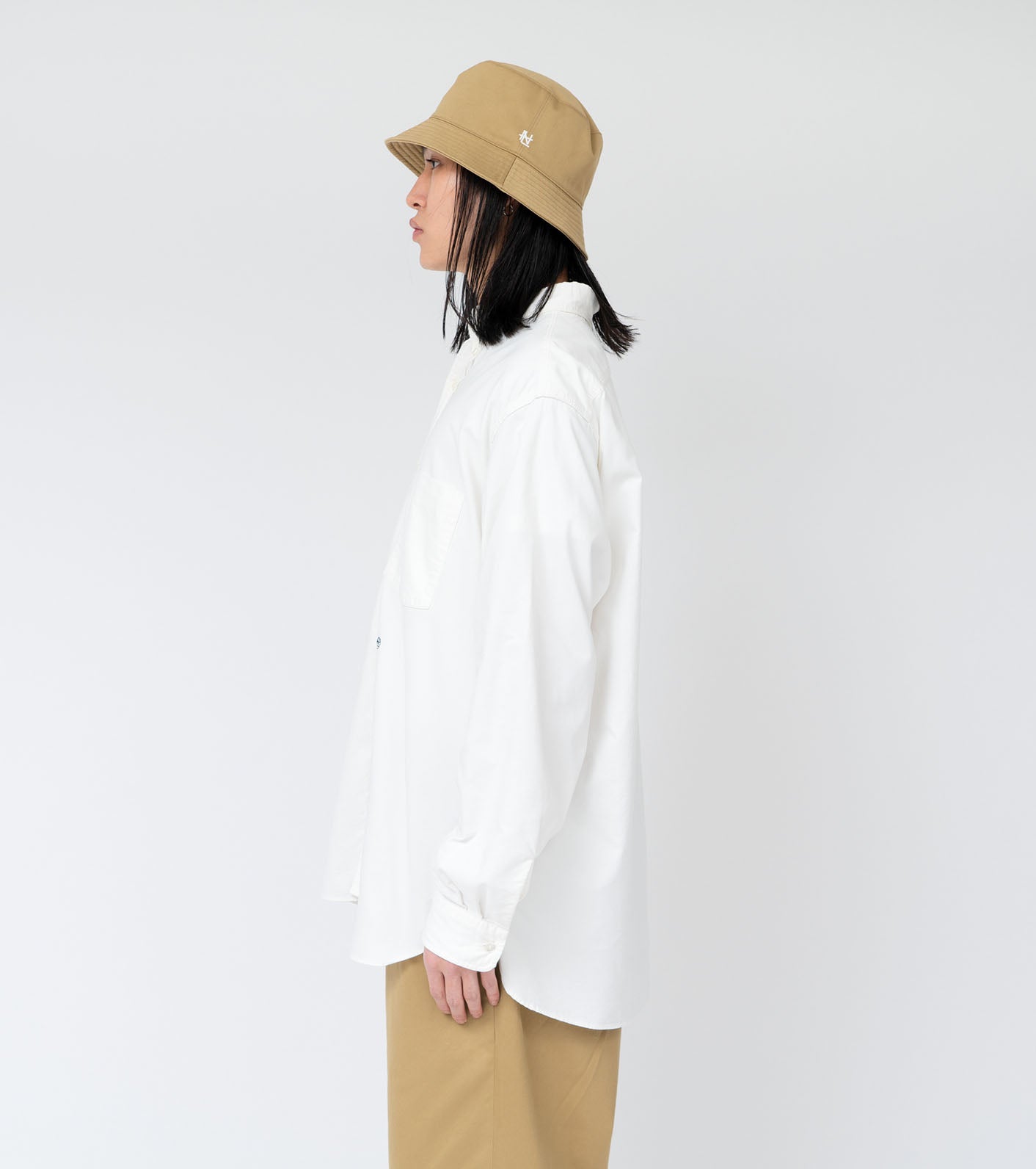 Nanamica BUTTON DOWN WIND SHIRT-WHITE