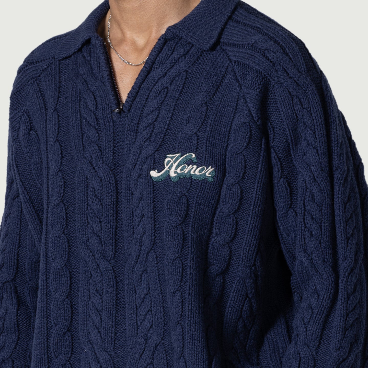 HONOR THE GIFT CABLE ZIP LEISURE HENLEY-NAVY