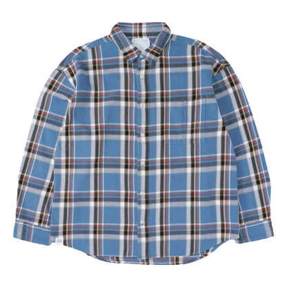 MADNESS CHECKED FLANNEL SHIRT-BLUE