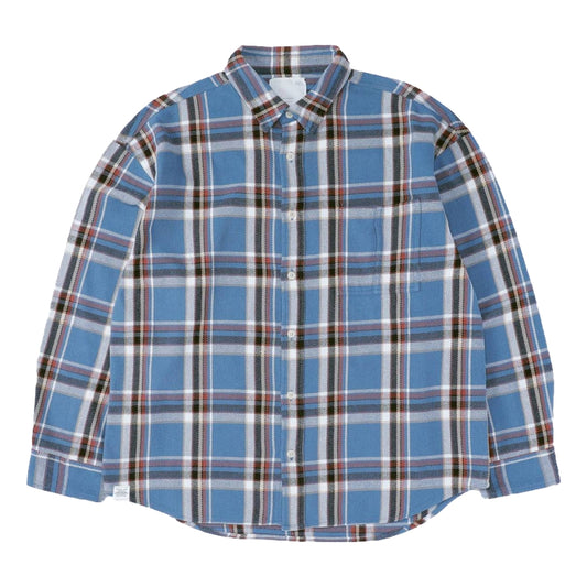MADNESS CHECKED FLANNEL SHIRT-BLUE