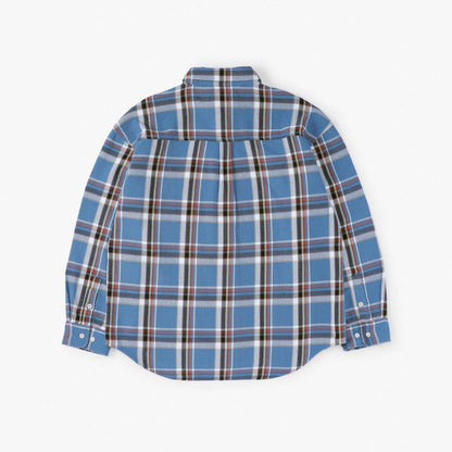 MADNESS CHECKED FLANNEL SHIRT-BLUE