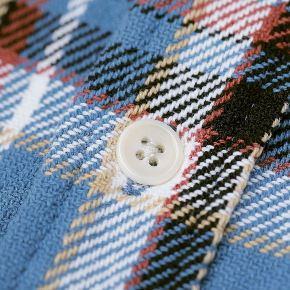 MADNESS CHECKED FLANNEL SHIRT-BLUE