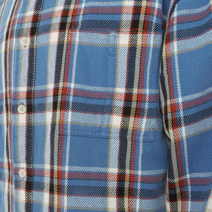 MADNESS CHECKED FLANNEL SHIRT-BLUE