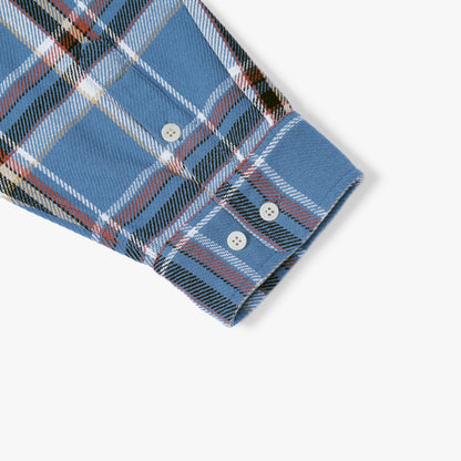 MADNESS CHECKED FLANNEL SHIRT-BLUE