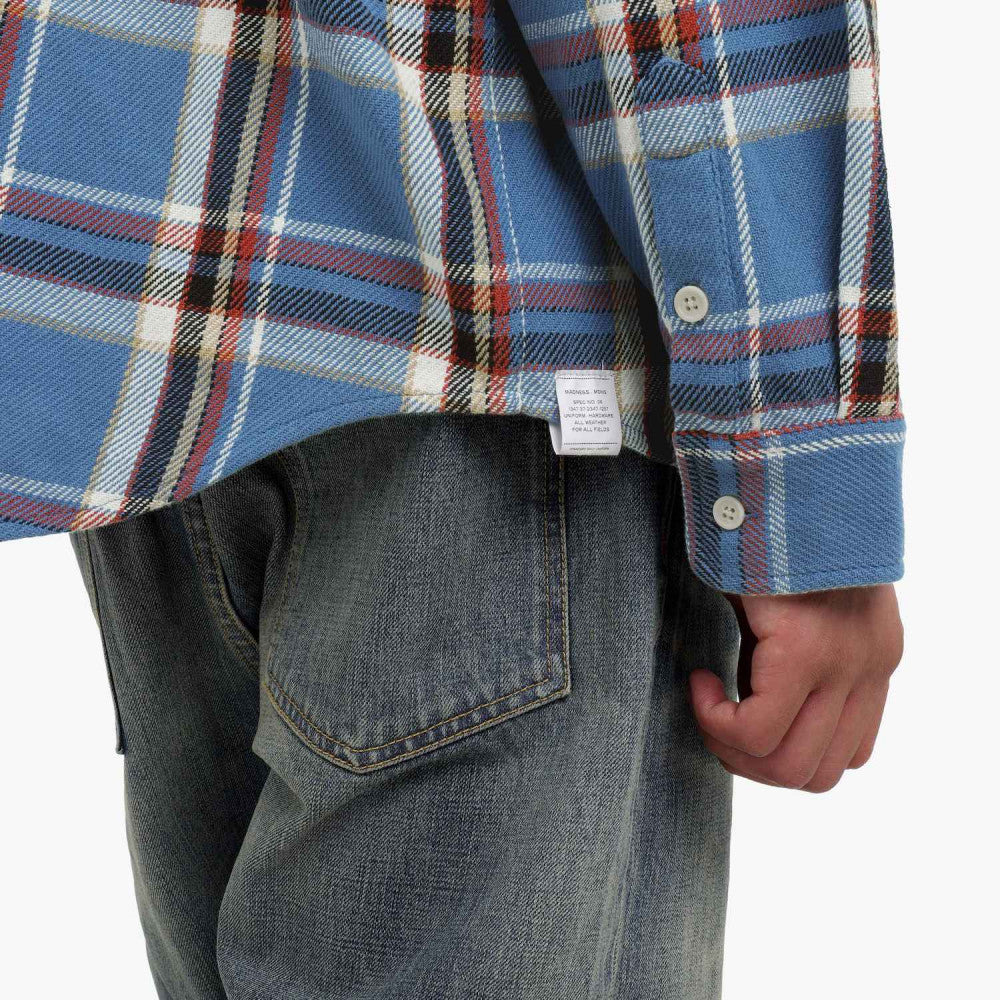 MADNESS CHECKED FLANNEL SHIRT-BLUE