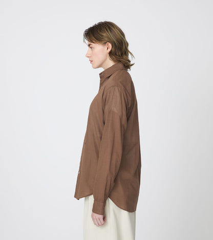 Nanamica CLASSIC FIT SHIRT-BROWN