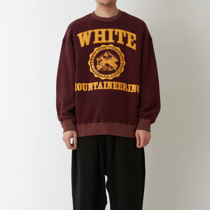 WHITE MOUNTAINEERING COLLEGE LOGO SWEAT SHIRT-BURGUNDY