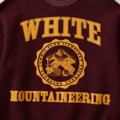 WHITE MOUNTAINEERING COLLEGE LOGO SWEAT SHIRT-BURGUNDY