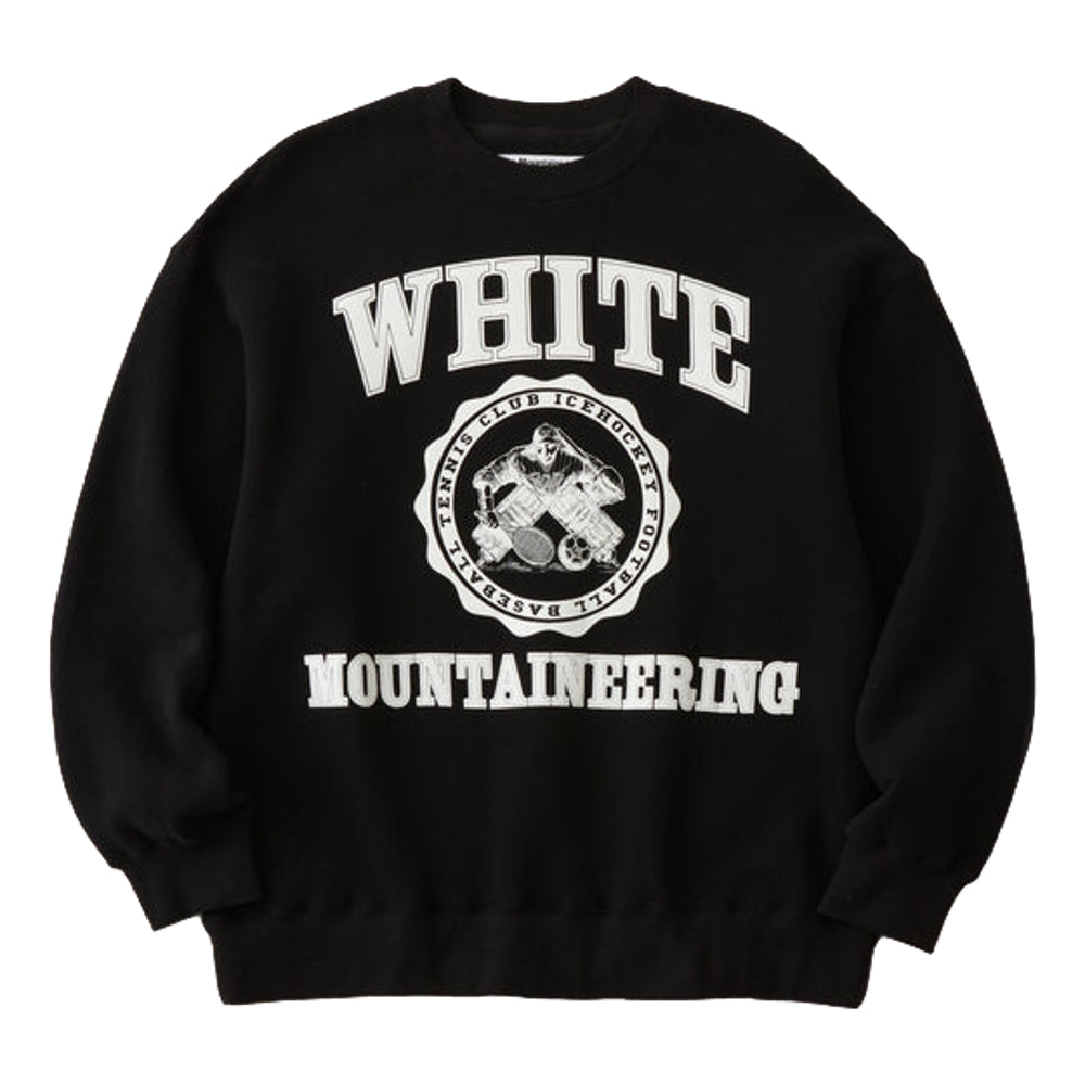 WHITE MOUNTAINEERING COLLEGE LOGO SWEAT SHIRT-BLACK