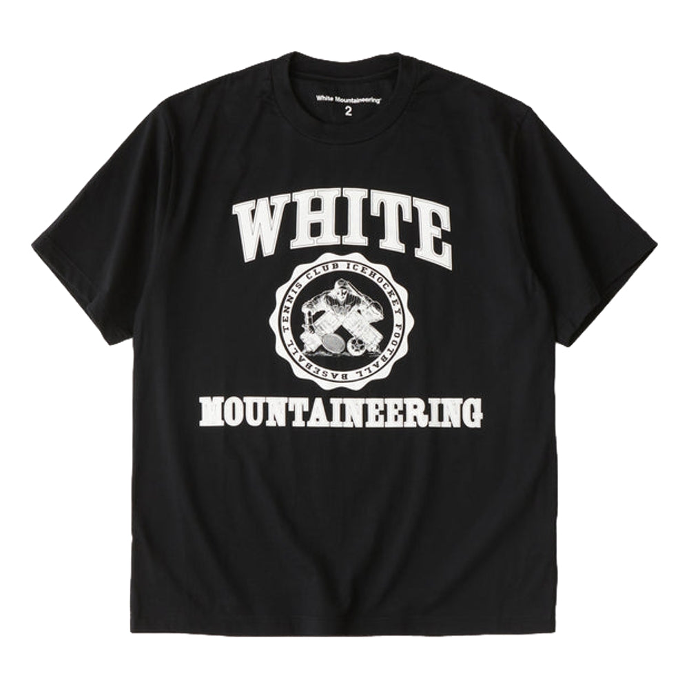 WHITE MOUNTAINEERING COLLEGE LOGO T-SHIRT-BLACK
