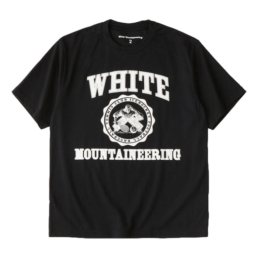 WHITE MOUNTAINEERING COLLEGE LOGO T-SHIRT-BLACK