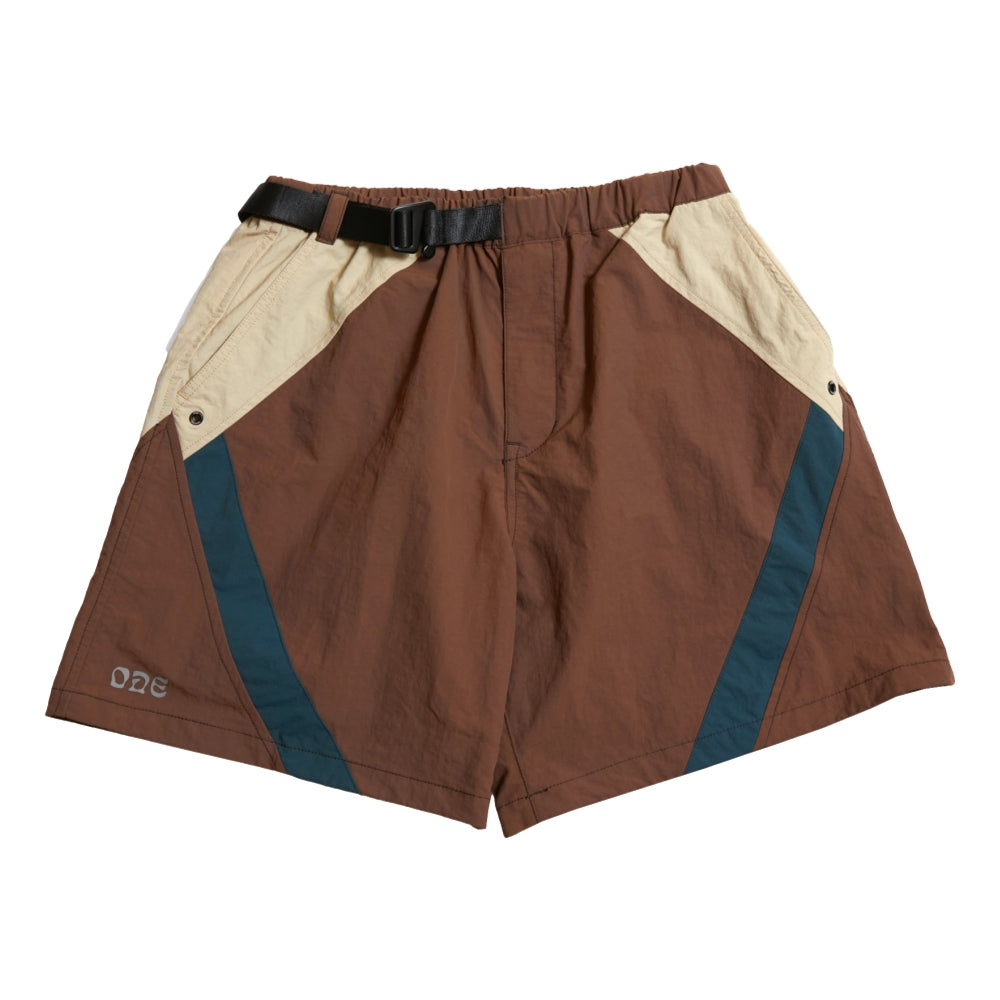 OPEN DIALOGUE COLOUR BLOCK SHORT-BROWN