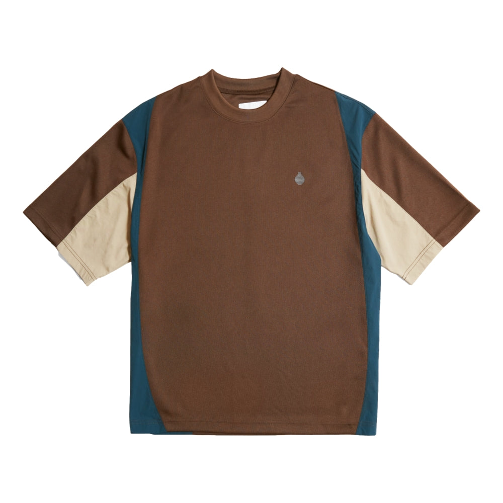 OPEN DIALOGUE COLOUR BLOCK TEE-BROWN