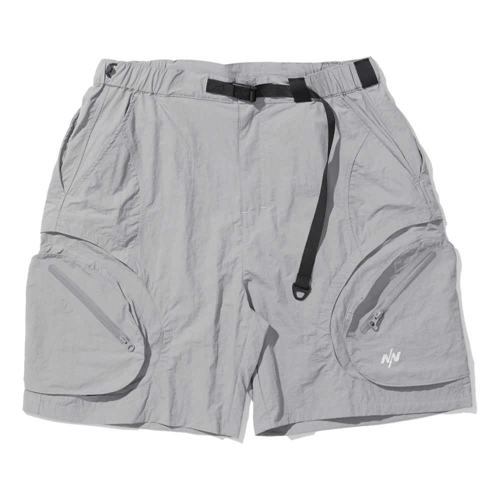 NINE POINT NINE CONVEX POCKET WIDE SHORTS-LIGHT GREY