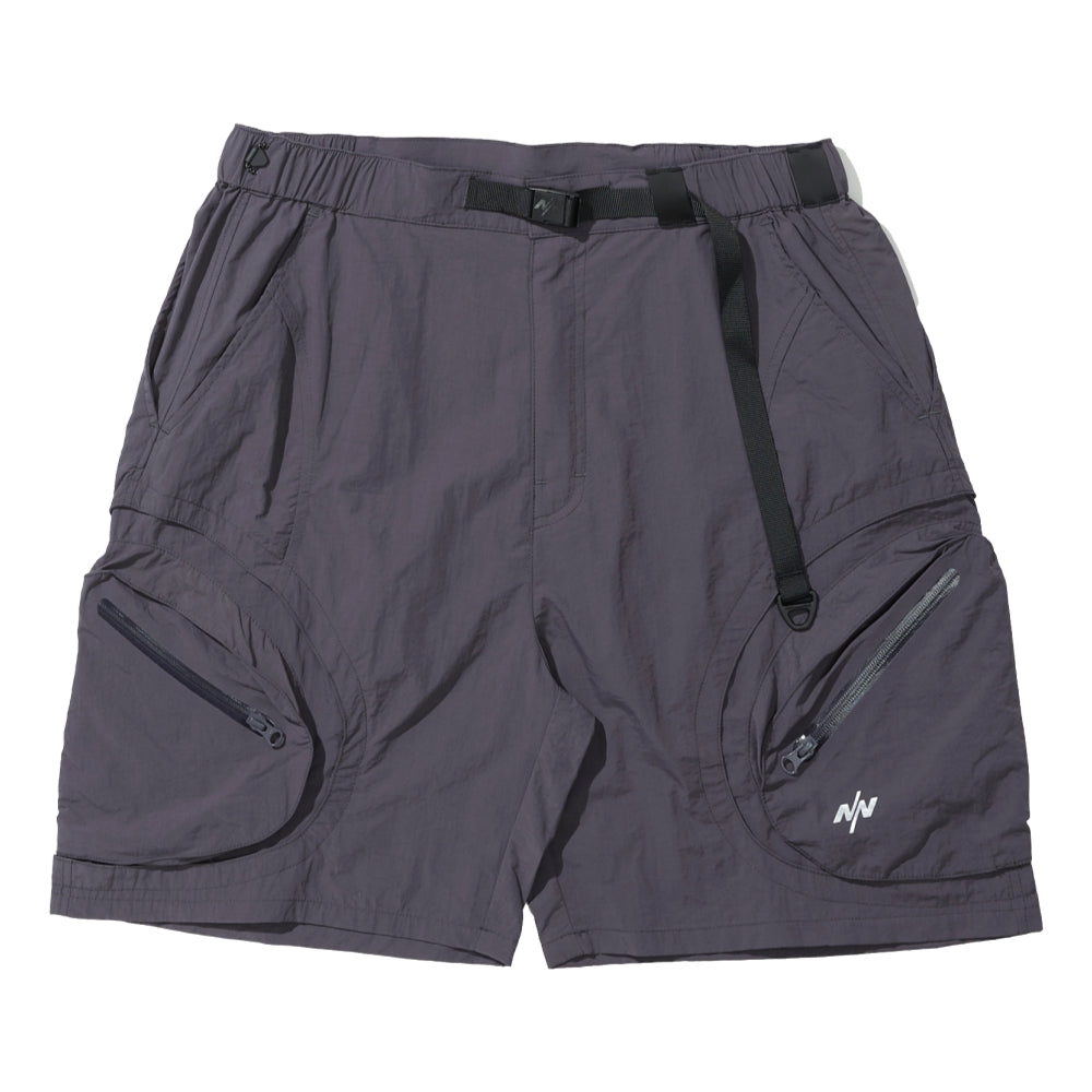 NINE POINT NINE CONVEX POCKET WIDE SHORTS-DARK GREY