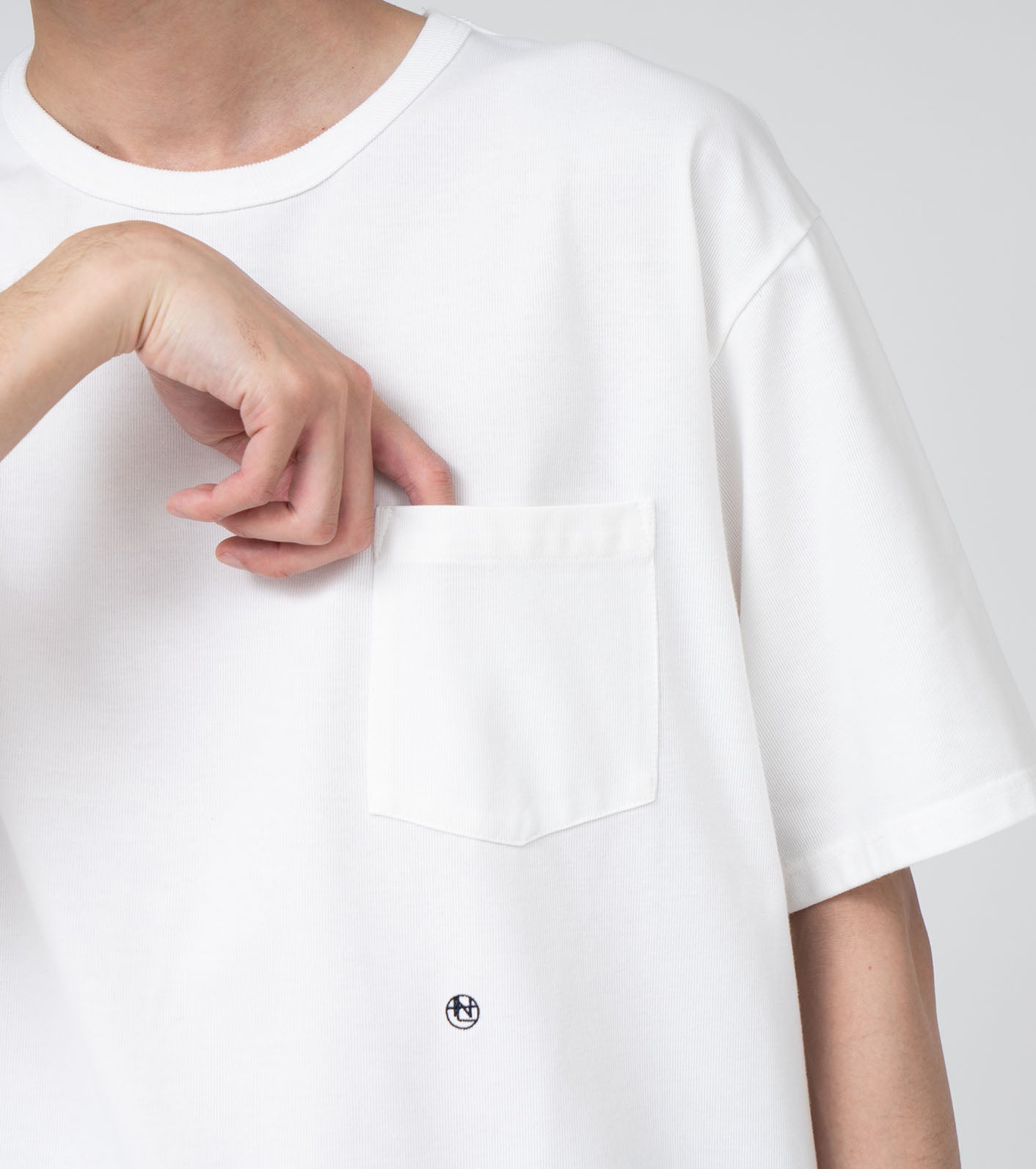 Nanamica COOLMAX JERSEY POCKET TEE-WHITE