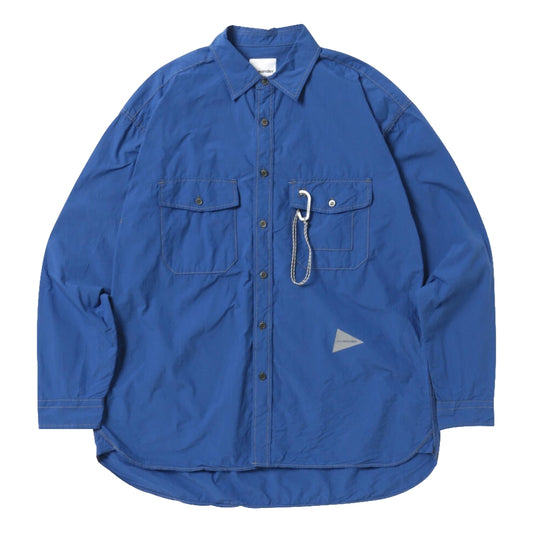 AND WANDER CORDURA TYPEWRITER LS SHIRT-BLUE