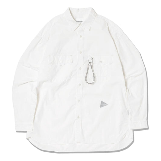 AND WANDER CORDURA TYPEWRITER LS SHIRT-WHITE