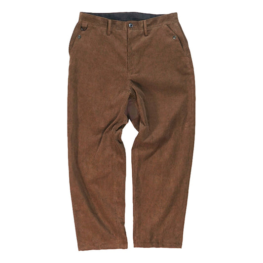 NORBIT CORDUROY WIDE TAPERED PANTS-BROWN