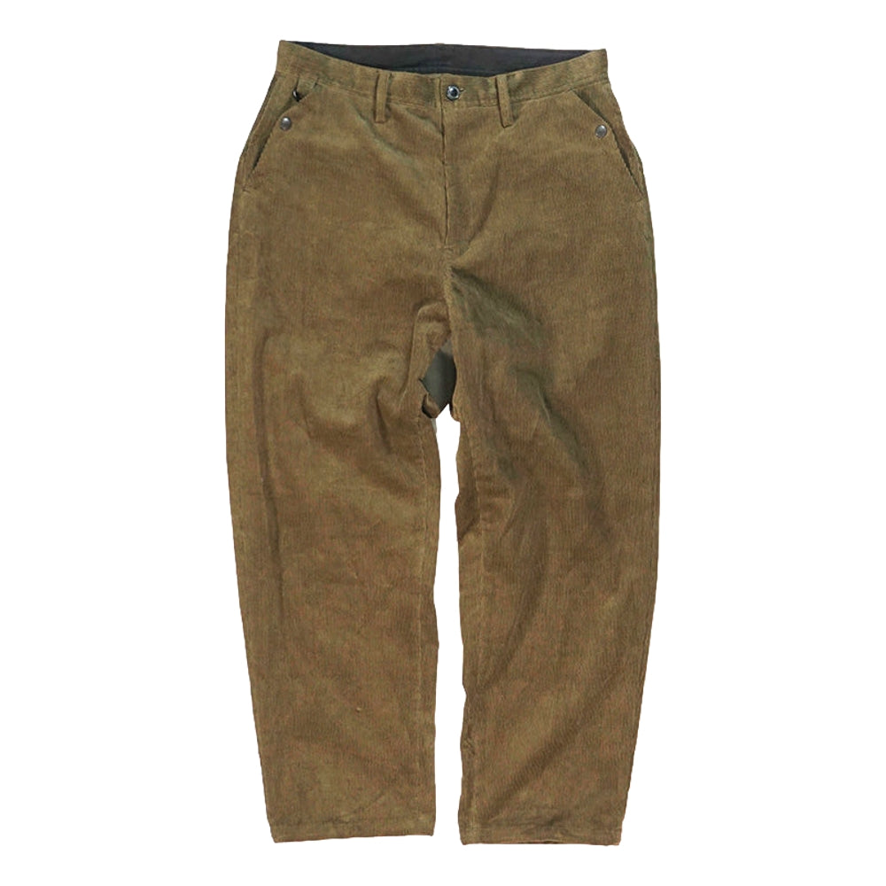 NORBIT CORDUROY WIDE TAPERED PANTS-OLIVE