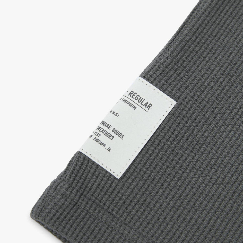 MADNESS COTTON POLY WAFFLE KNITTED TEE (FABRIC BY JAPAN)-CHARCOAL