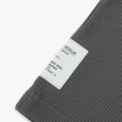 MADNESS COTTON POLY WAFFLE KNITTED TEE (FABRIC BY JAPAN)-CHARCOAL