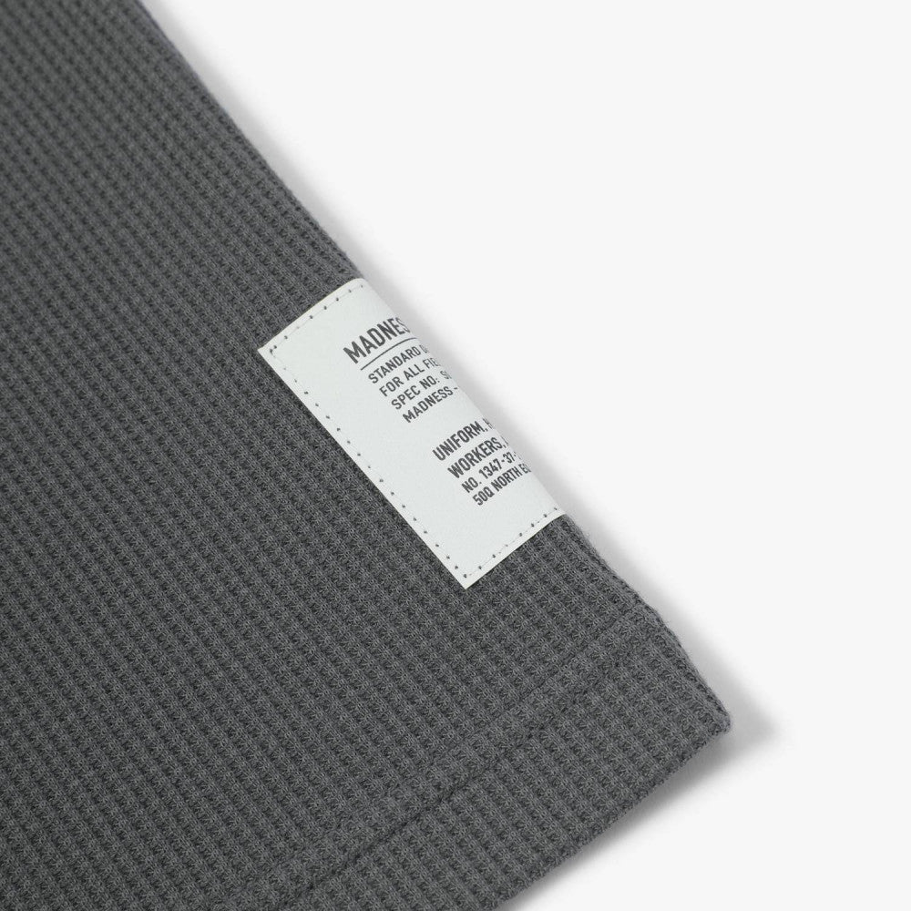 MADNESS COTTON POLY WAFFLE KNITTED TEE (FABRIC BY JAPAN)-CHARCOAL