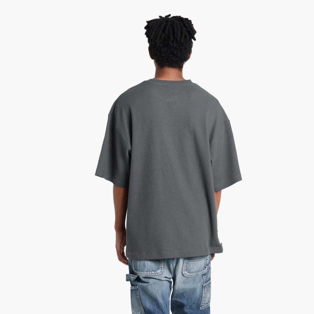 MADNESS COTTON POLY WAFFLE KNITTED TEE (FABRIC BY JAPAN)-CHARCOAL