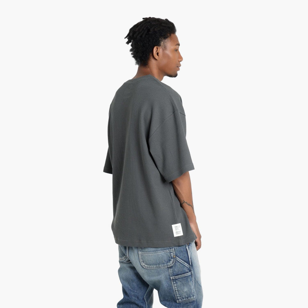 MADNESS COTTON POLY WAFFLE KNITTED TEE (FABRIC BY JAPAN)-CHARCOAL