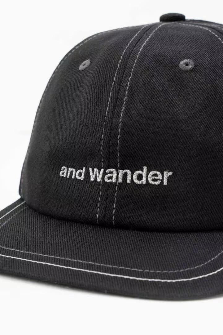 AND WANDER COTTON TWILL CAP-BLACK