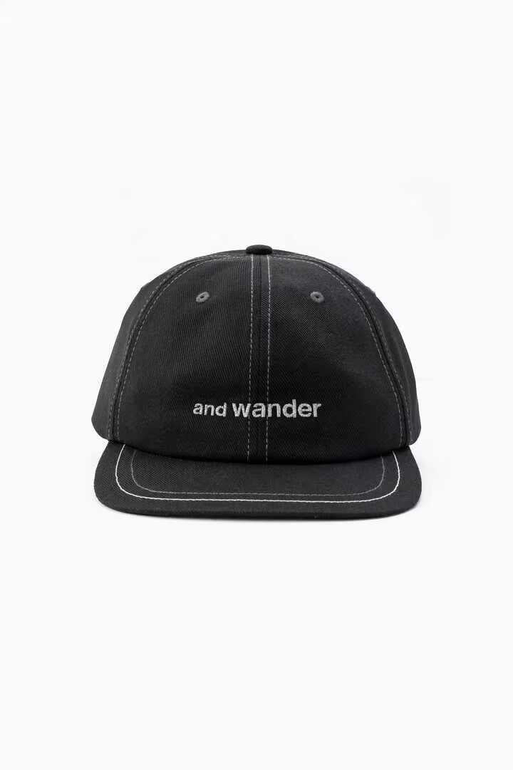 AND WANDER COTTON TWILL CAP-BLACK