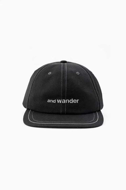 AND WANDER COTTON TWILL CAP-BLACK