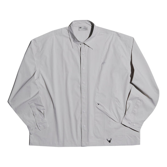 NINE POINT NINE COVE PATCH POCKET L/S SHIRT-LIGHT GREY