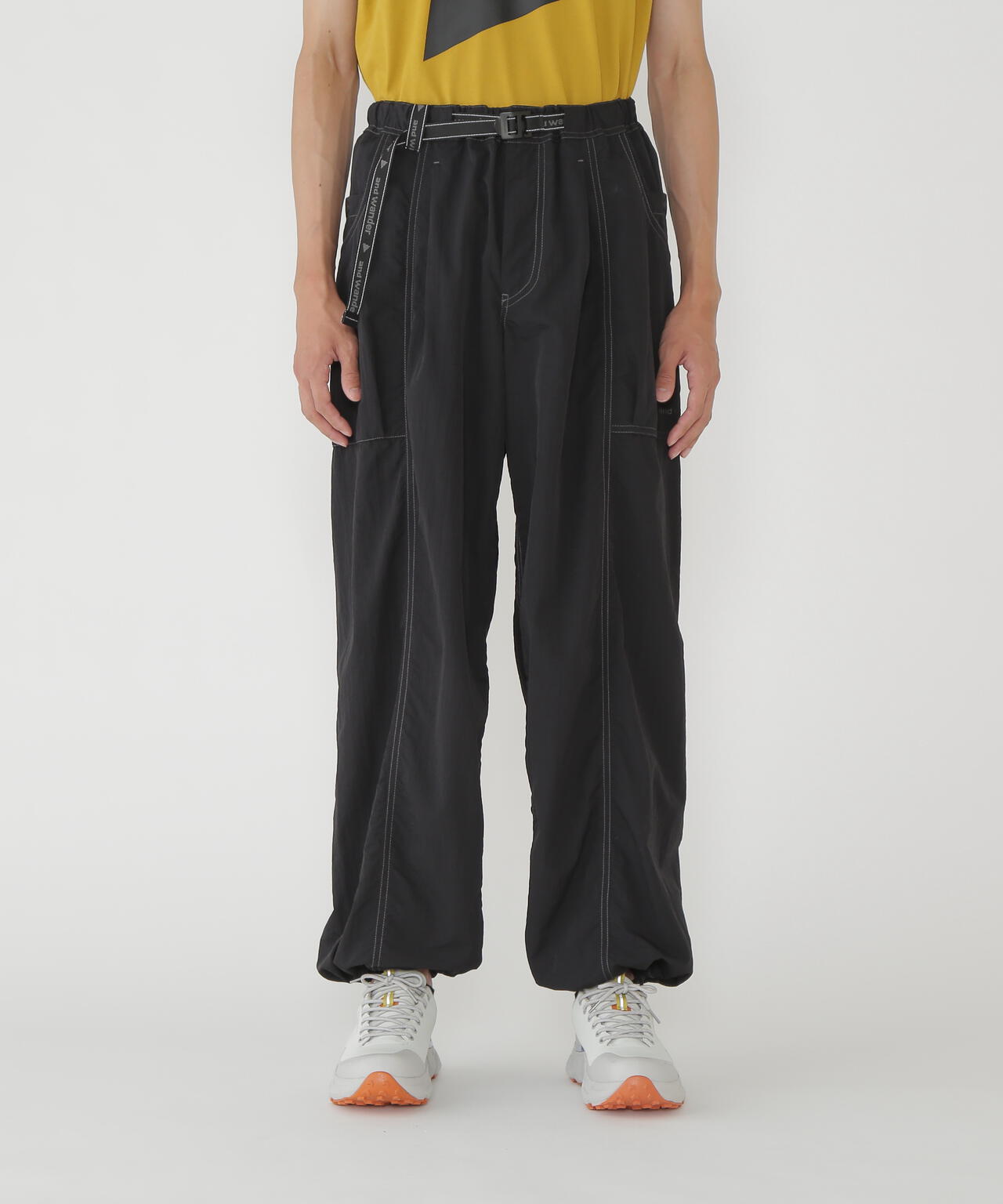 AND WANDER CRINKLED NYLON PANTS-BLACK