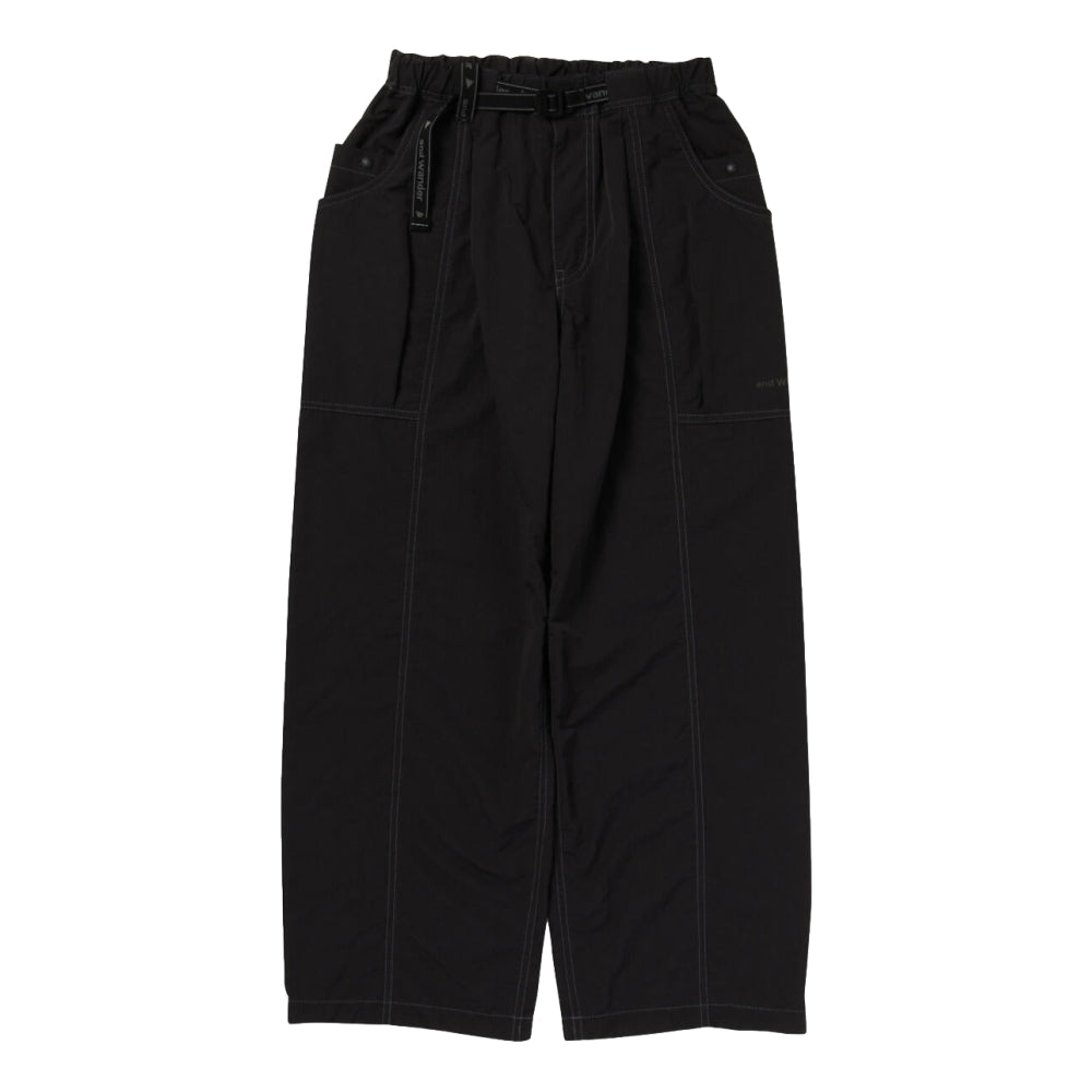 AND WANDER CRINKLED NYLON PANTS-BLACK