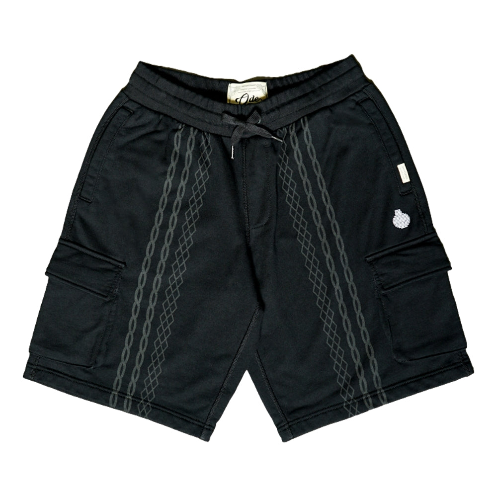 LASER PRINTED PATTERN SWEAT SHORTS