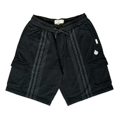 LASER PRINTED PATTERN SWEAT SHORTS