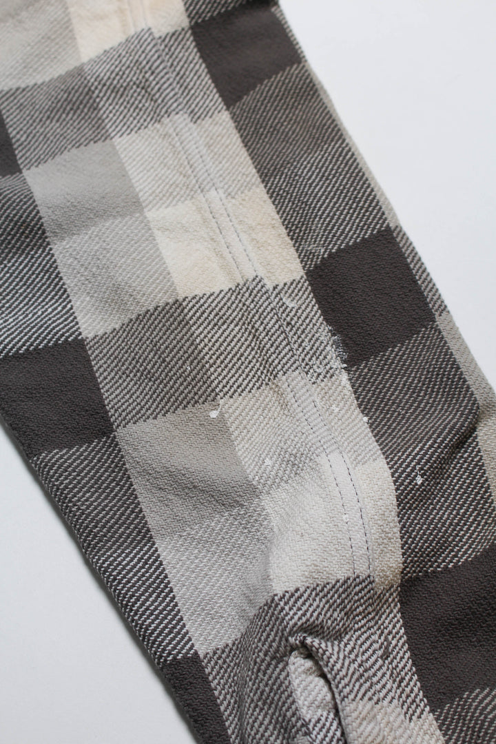 BOWWOW DAMAGED AND STAINED FLANNEL SHIRT-GRAY/WHITE
