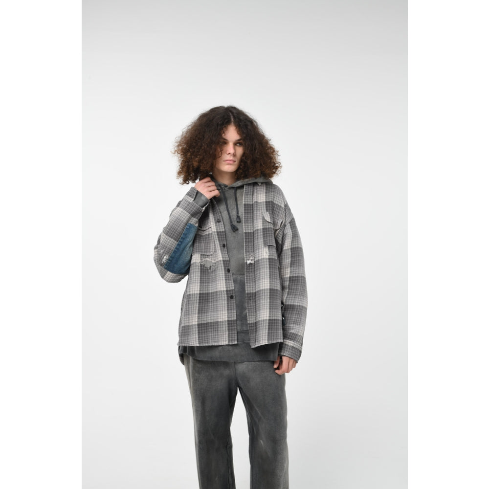 BOW WOW DELUXE FLANNEL SHIRTS REPAIRED-BLACK