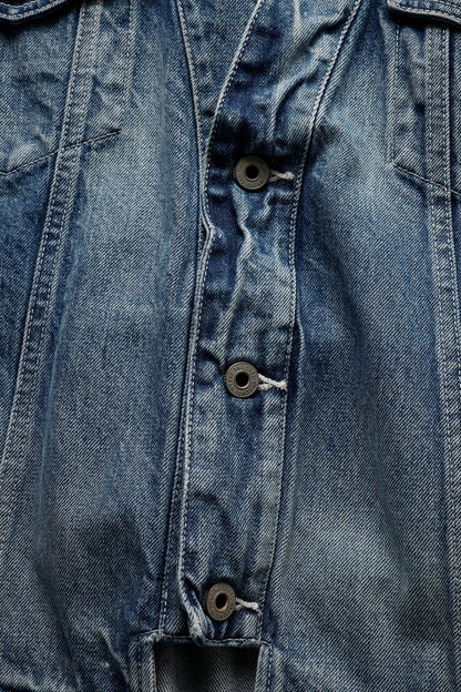 FUNDAMENTAL DENIM HAORI JACKET 3YR WASH-INDIGO