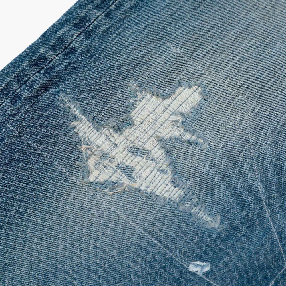 MADNESS DISTRESSED DENIM JEANS (MADE IN JAPAN)-INDIGO