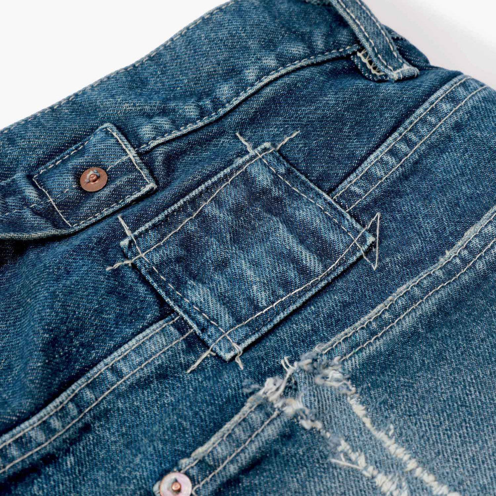 MADNESS DISTRESSED DENIM JEANS (MADE IN JAPAN)-INDIGO