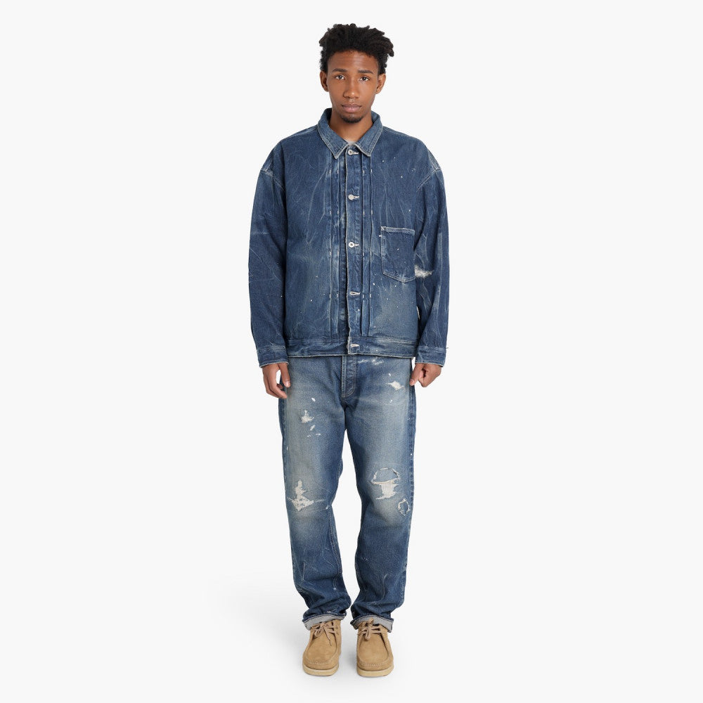 MADNESS DISTRESSED DENIM JEANS (MADE IN JAPAN)-INDIGO