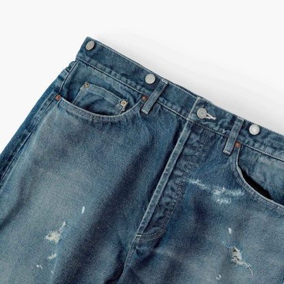 MADNESS DISTRESSED DENIM JEANS (MADE IN JAPAN)-INDIGO