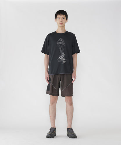AND WANDER DRY JERSEY SS PRINT TEE-BLACK