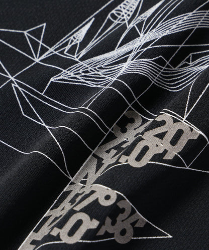 AND WANDER DRY JERSEY SS PRINT TEE-BLACK