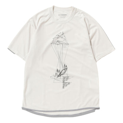 AND WANDER DRY JERSEY SS PRINT TEE-WHITE