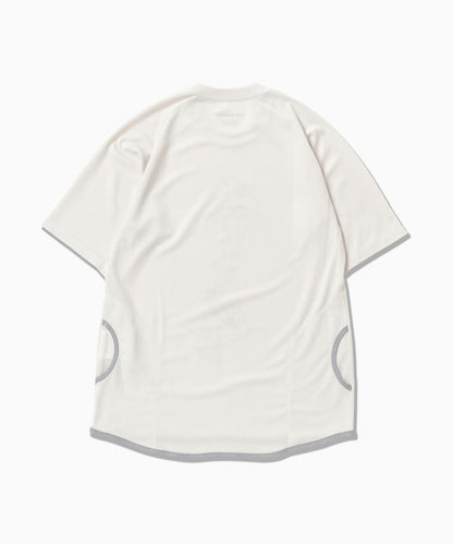 AND WANDER DRY JERSEY SS PRINT TEE-WHITE